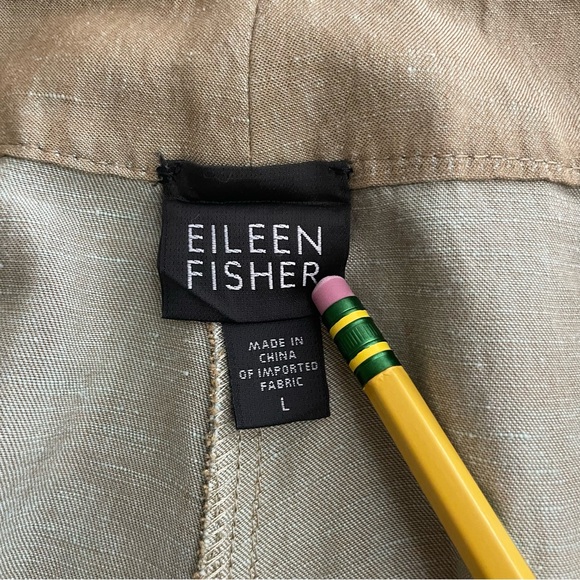 Eileen Fisher Wide Leg Cropped Knit Linen Blend Pants Women L Green 25" Inseam - Picture 4 of 8